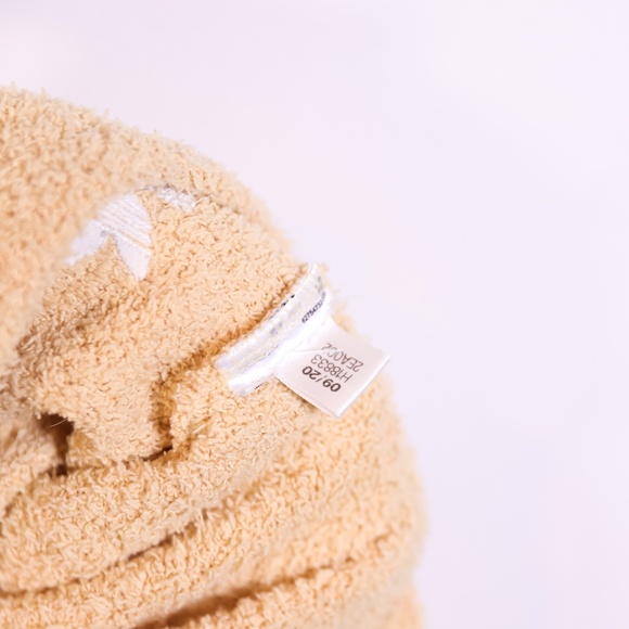 Adidas Originals Relaxed Fluffy Knit Stretch Ruched Cropped Top Hazy Beige S - Picture 3 of 4